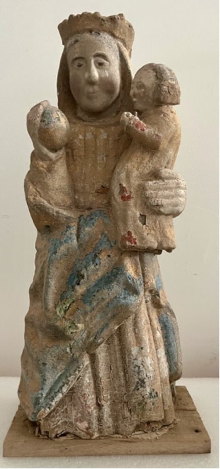 Présentation de la restauration de la statue de la Vierge à l'Enfant de la porte Saint-Malo · photo 1