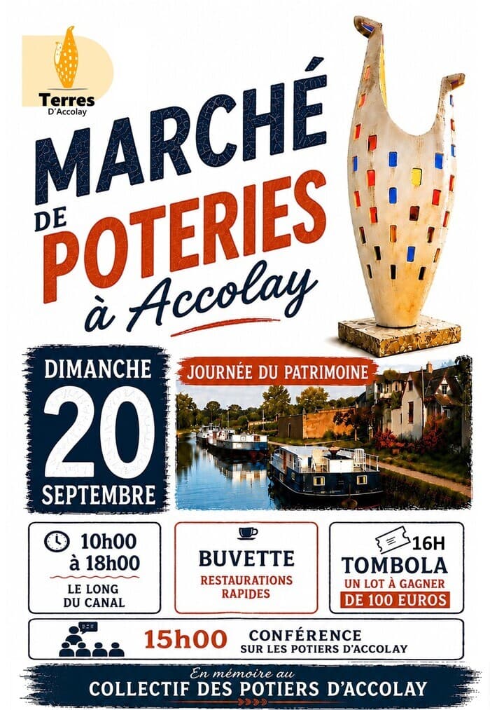 Terres d'Accolay, association qui organise un marché de poteries, en mémoire des Potiers d'Accolay. Le long du canal d'A · photo 1