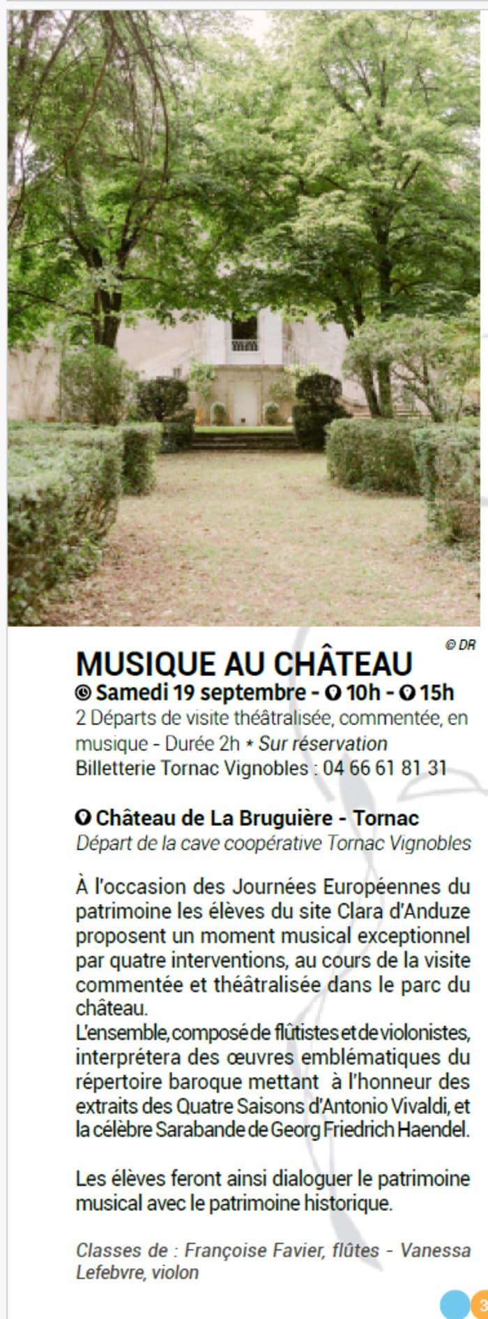 Visite historique animée et guidée du parc du château de la Bruguière · photo 1