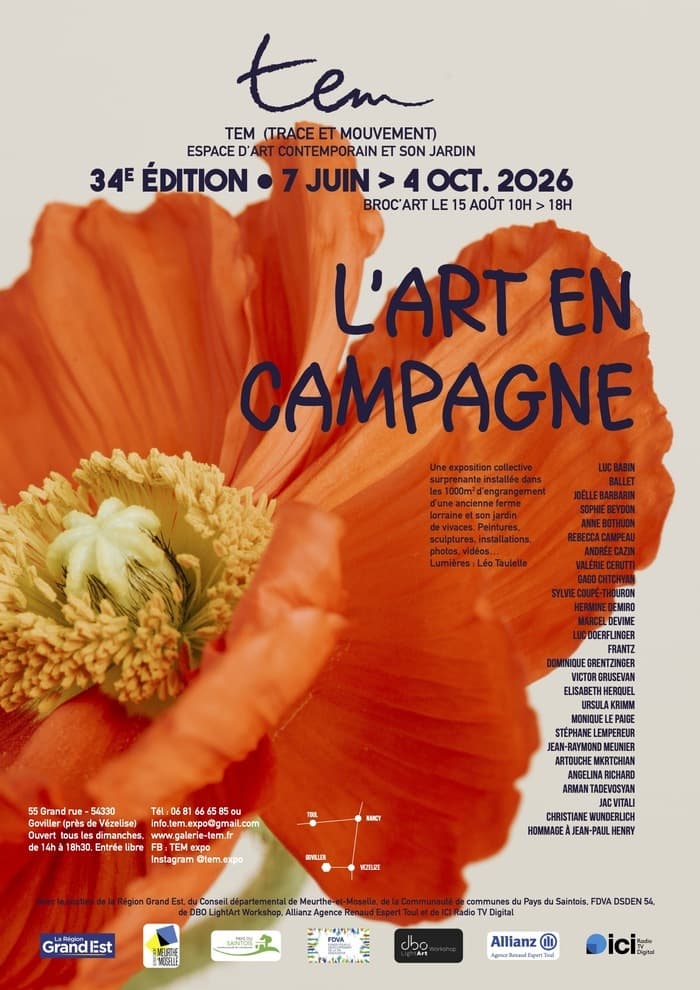 L'art en campagne : Visite d'une exposition collective d'art contemporain dans une ancienne ferme lorraine et son jardin · photo 1