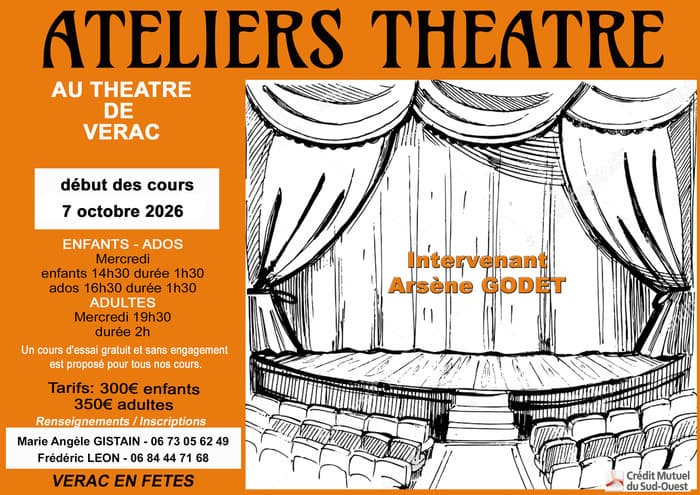 🎭 ATELIERS THÉÂTRE 2026/2027 🎭 · photo 1