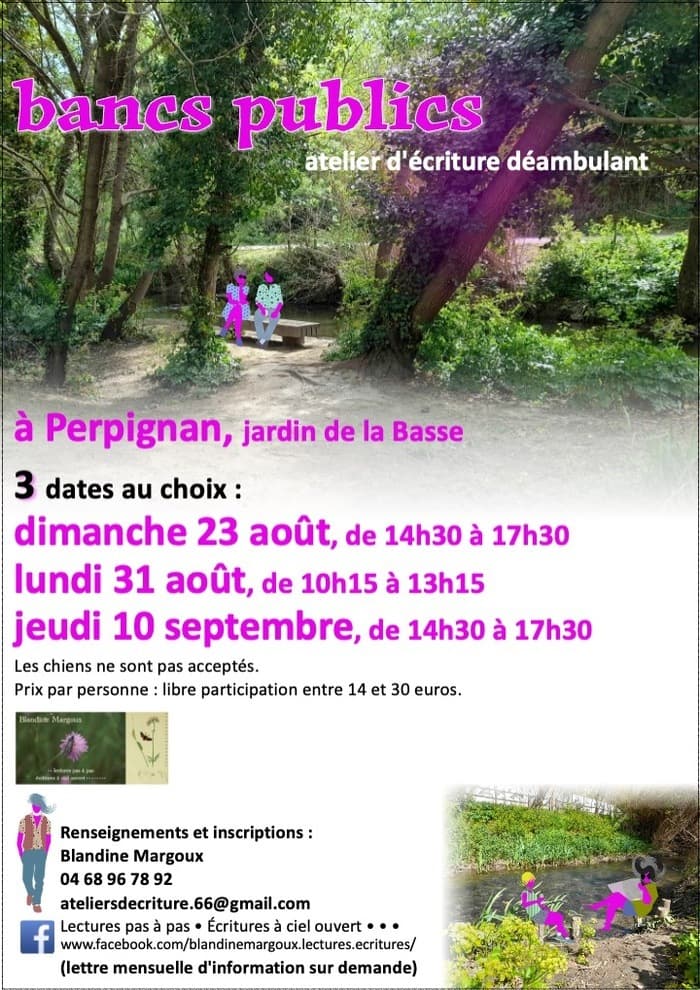 Bancs publics • Atelier d'écriture déambulant, en plein air · photo 1