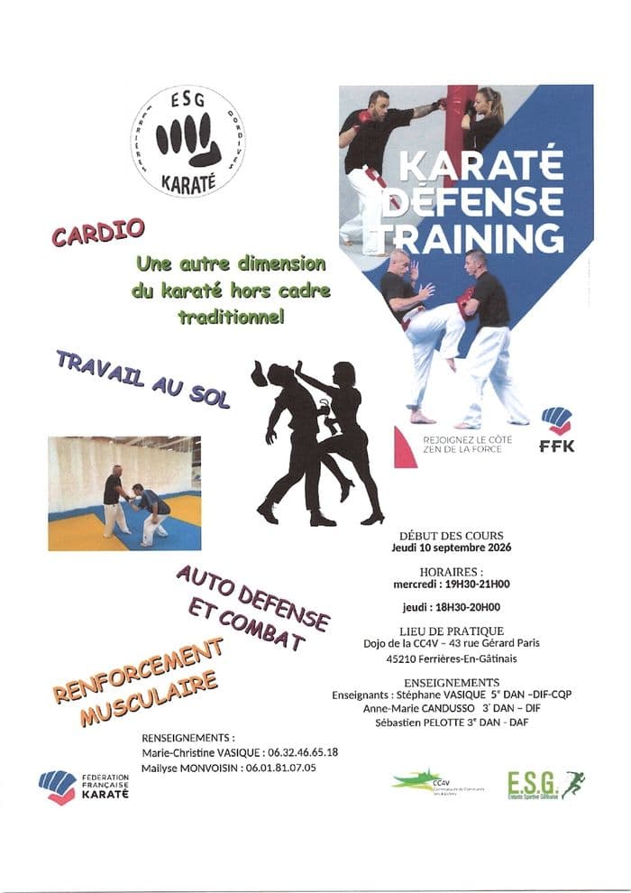 Reprise des cours de Karaté Défense Training - ESG Karaté · photo 1