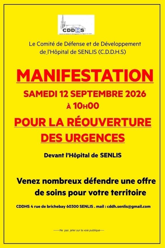 Manifestation de soutien à la réouverture des urgences à l'hôpital de Senlis organisée par le CDDHS · photo 1