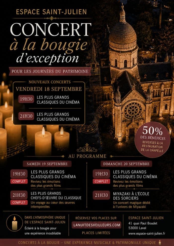 Concerts exceptionnels au profit de la restauration de la chapelle Saint-Joseph: Les plus grands classiques du cinéma · photo 1