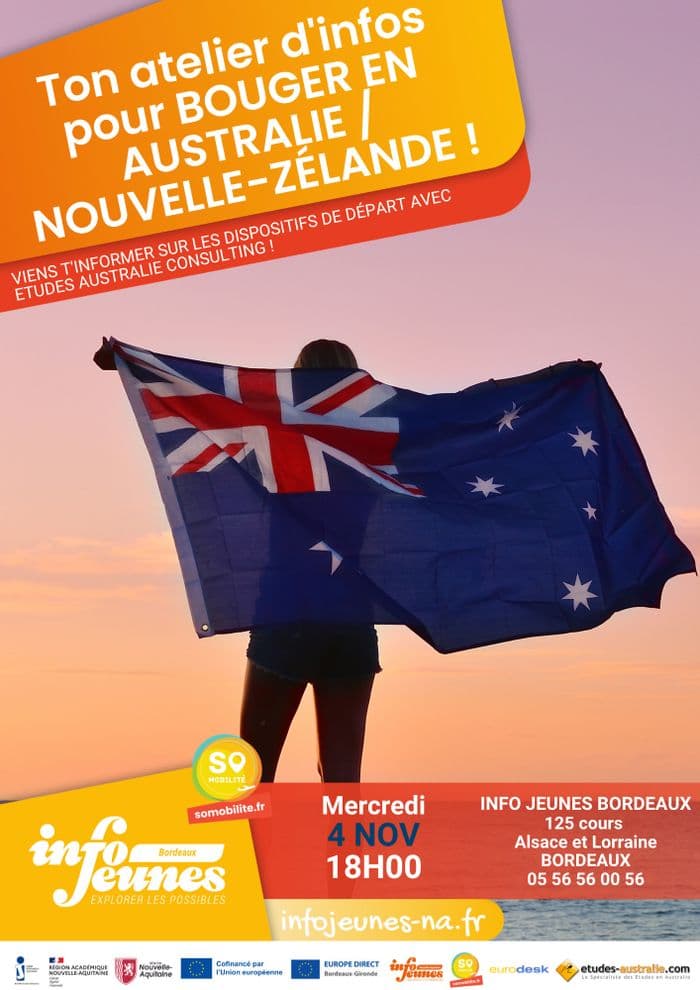 Bouger à l'étranger, c'est possible ?! SPÉCIAL AUSTRALIE & NOUVELLE-ZÉLANDE (en présentiel & en ligne) · photo 1