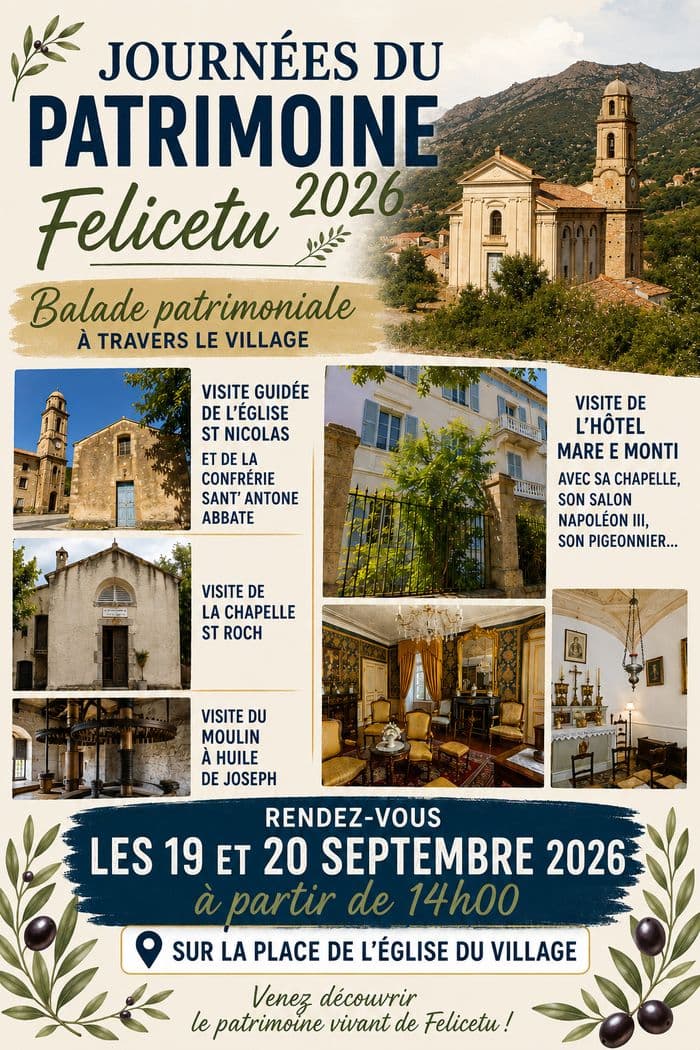 Balade patrimoniale à travers le village de Felicetu , 19 et 20 septembre à partir de 14h · photo 1