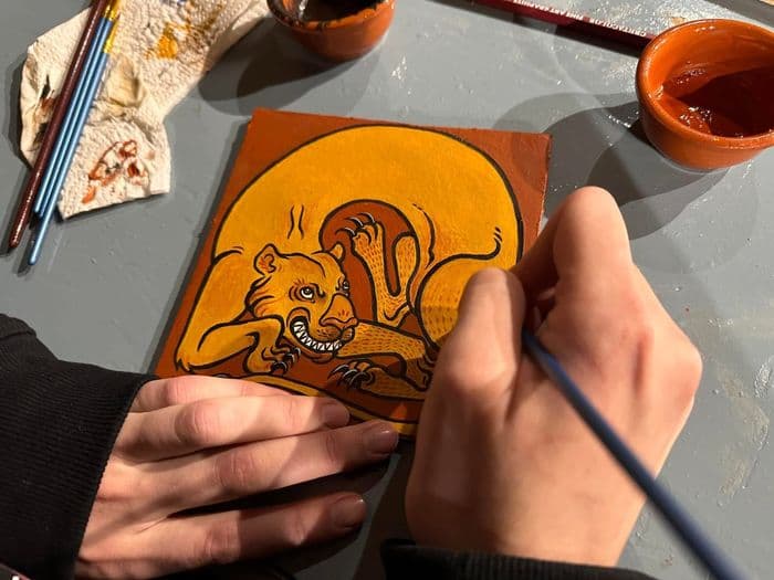 Atelier d’initiation à la détrempe médiévale sur bois par Michel Desmier · photo 1