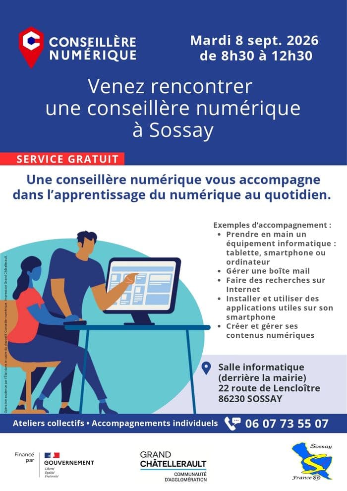 Venez rencontrer une conseillère numérique à Sossay · photo 1