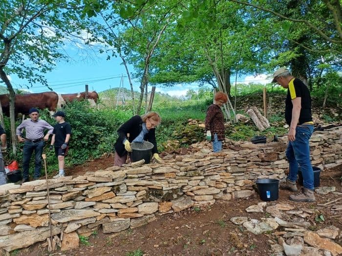 Atelier de restauration d'un mur en pierre sèche · photo 1