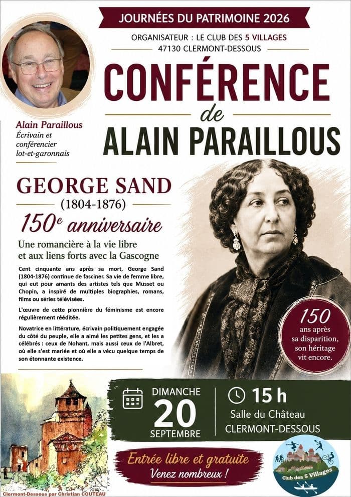 "George Sand, une romancière à la vie libre et aux liens forts avec la Gascogne" : conférence d'Alain Paraillous · photo 1